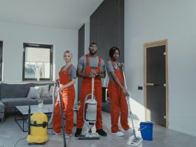 Cleaners in Orange Uniform